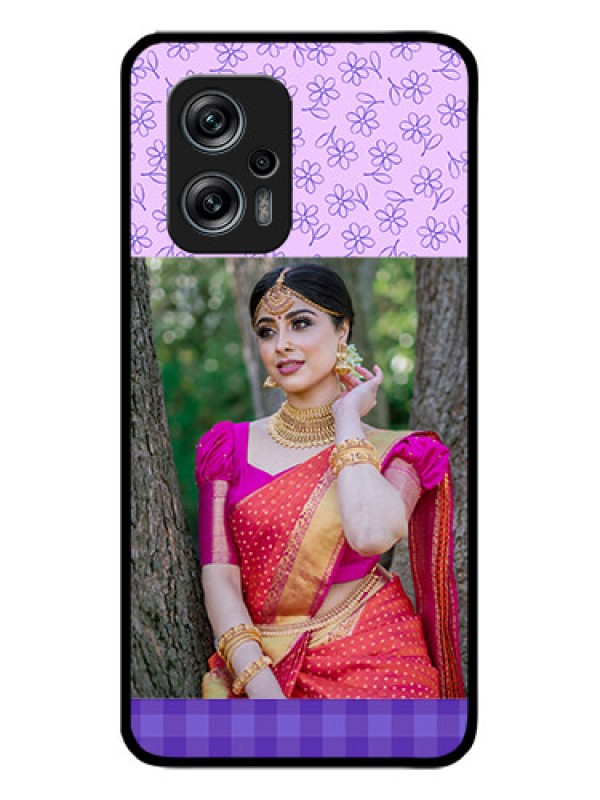 Custom Poco X4 Gt 5G Custom Glass Phone Case - Purple Floral Design