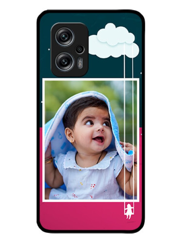 Custom Poco X4 Gt 5G Custom Glass Phone Case - Cute Girl with Cloud Design