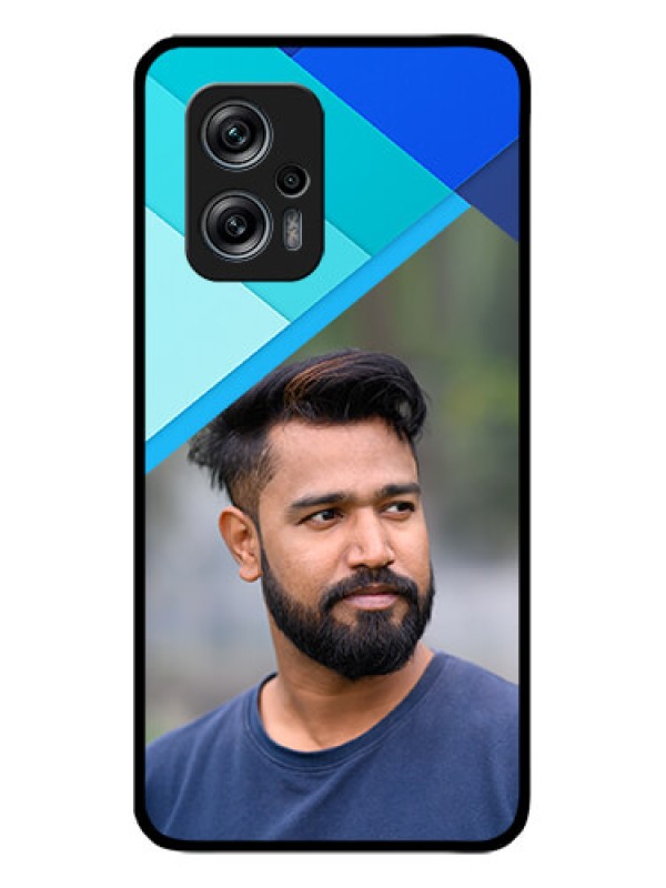 Custom Poco X4 Gt 5G Custom Glass Phone Case - Blue Pattern Design