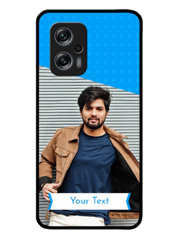 Custom Poco X4 Gt 5G Photo Printing on Glass Case - Simple Blue Color Design