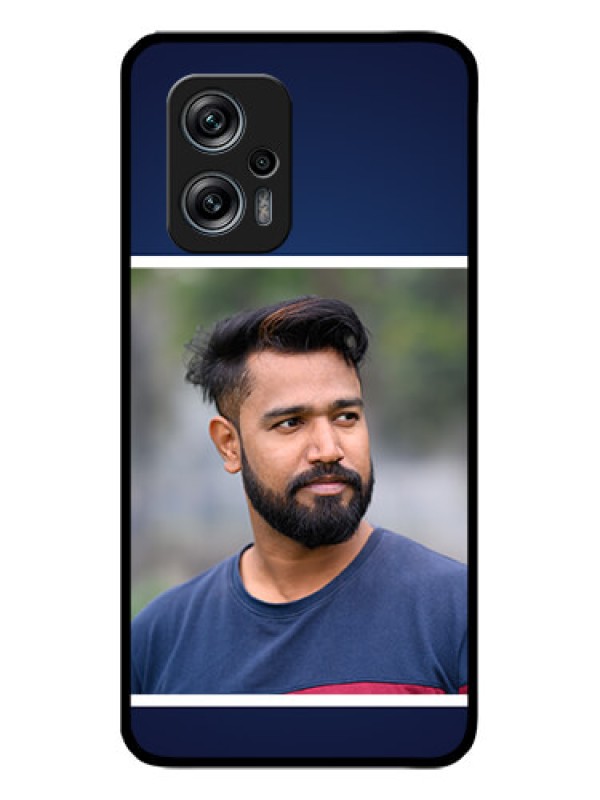 Custom Poco X4 Gt 5G Personalized Glass Phone Case - Simple Royal Blue Design