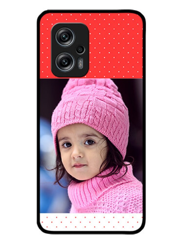 Custom Poco X4 Gt 5G Photo Printing on Glass Case - Red Pattern Design