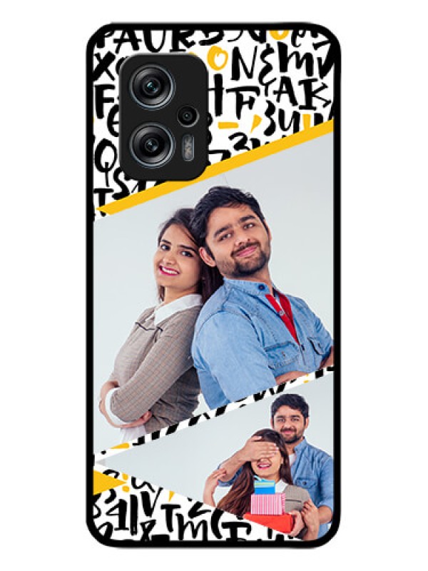 Custom Poco X4 Gt 5G Custom Glass Mobile Case - Letters Pattern Design