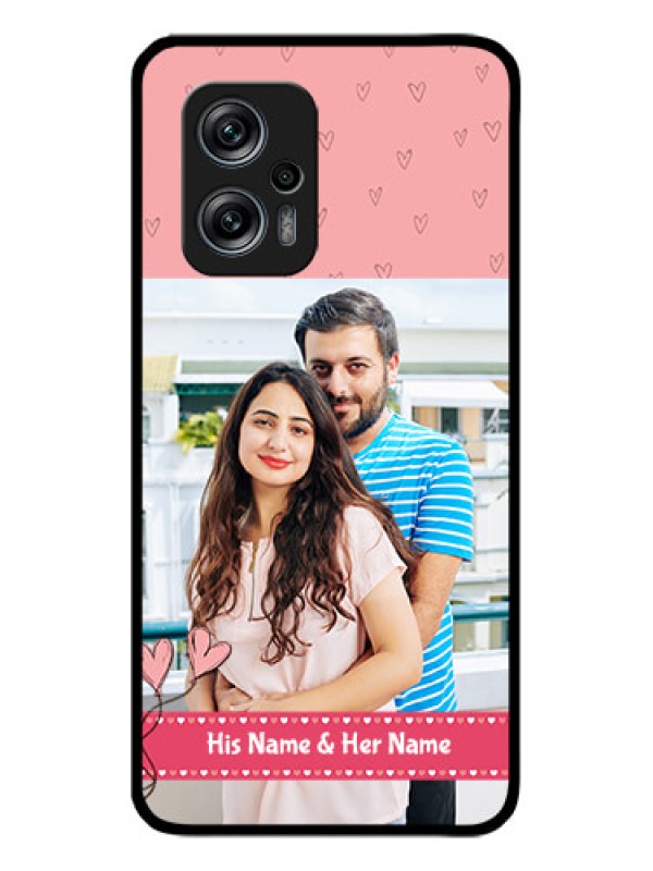 Custom Poco X4 Gt 5G Personalized Glass Phone Case - Love Design Peach Color