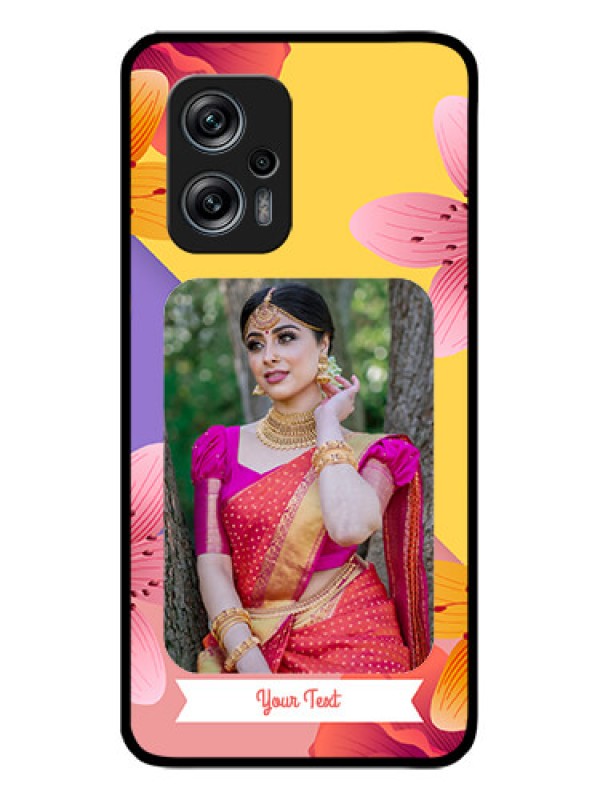 Custom Poco X4 Gt 5G Custom Glass Mobile Case - 3 Image With Vintage Floral Design