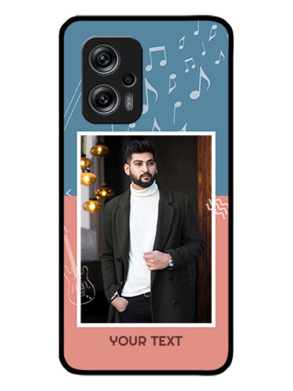 Custom Poco X4 Gt 5G Photo Printing on Glass Case - with Color Musical Note Design