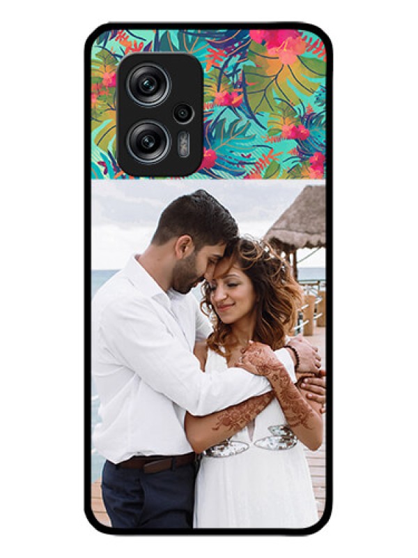 Custom Poco X4 Gt 5G Photo Printing on Glass Case - Watercolor Floral Design