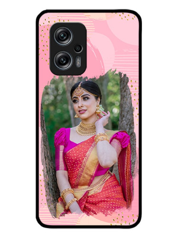 Custom Poco X4 Gt 5G Personalized Glass Phone Case - Gold Glitter Splash Design