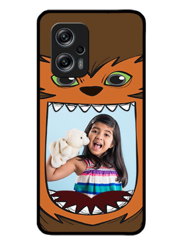 Custom Poco X4 Gt 5G Photo Printing on Glass Case - Owl Monster Back Case Design