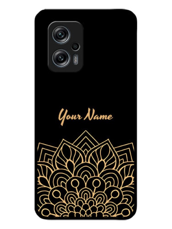 Custom Poco X4 Gt 5G Custom Glass Phone Case - Golden mandala Design