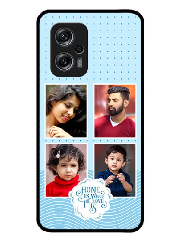 Custom Poco X4 Gt 5G Custom Glass Phone Case - Cute love quote with 4 pic upload Design