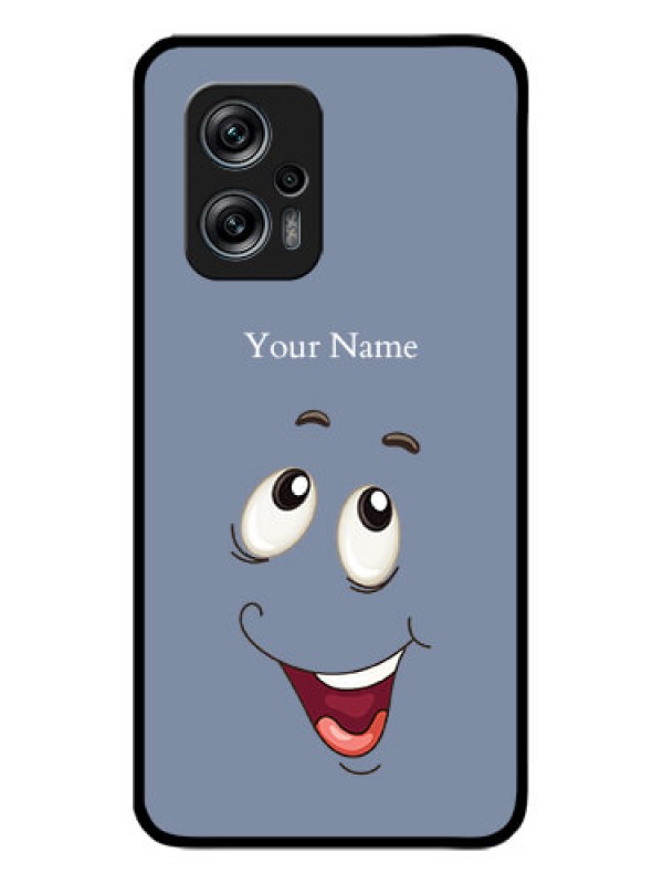 Custom Poco X4 Gt 5G Photo Printing on Glass Case - Laughing Cartoon Face Design
