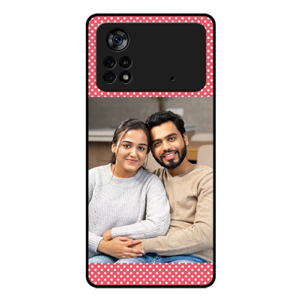 Poco X4 Pro 5G Custom Glass Phone Case - White Dotted Design