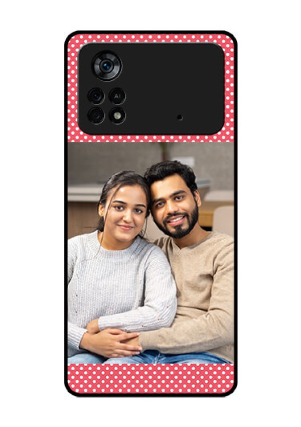 Poco X4 Pro 5G Custom Glass Phone Case - White Dotted Design
