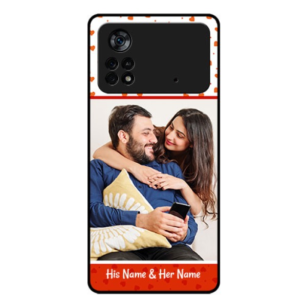 Poco X4 Pro 5G Custom Glass Phone Case - Orange Love Symbol Design