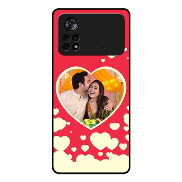 Poco X4 Pro 5G Custom Glass Mobile Case - Love Symbols Phone Cover Design