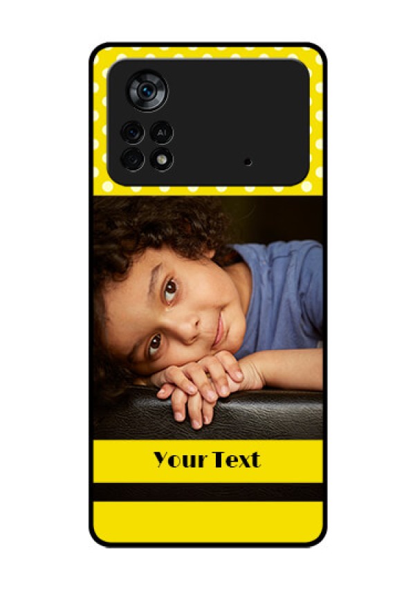 Poco X4 Pro 5G Custom Glass Phone Case - Bright Yellow Case Design
