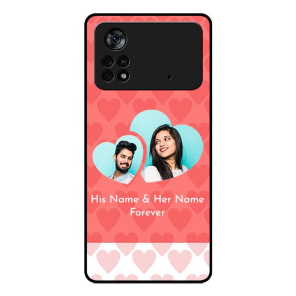Poco X4 Pro 5G Personalized Glass Phone Case - Couple Pic Upload Design