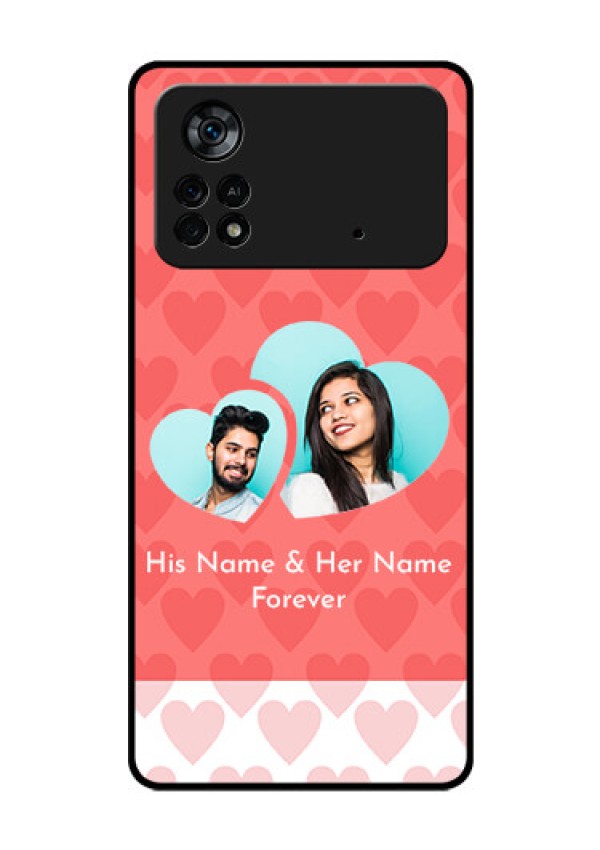 Poco X4 Pro 5G Personalized Glass Phone Case - Couple Pic Upload Design