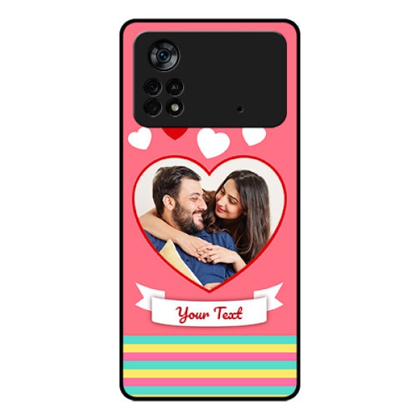 Poco X4 Pro 5G Photo Printing on Glass Case - Love Doodle Design