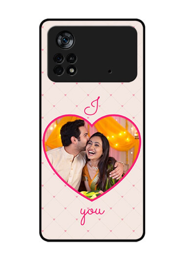 Poco X4 Pro 5G Custom Glass Mobile Case - Heart Shape Design