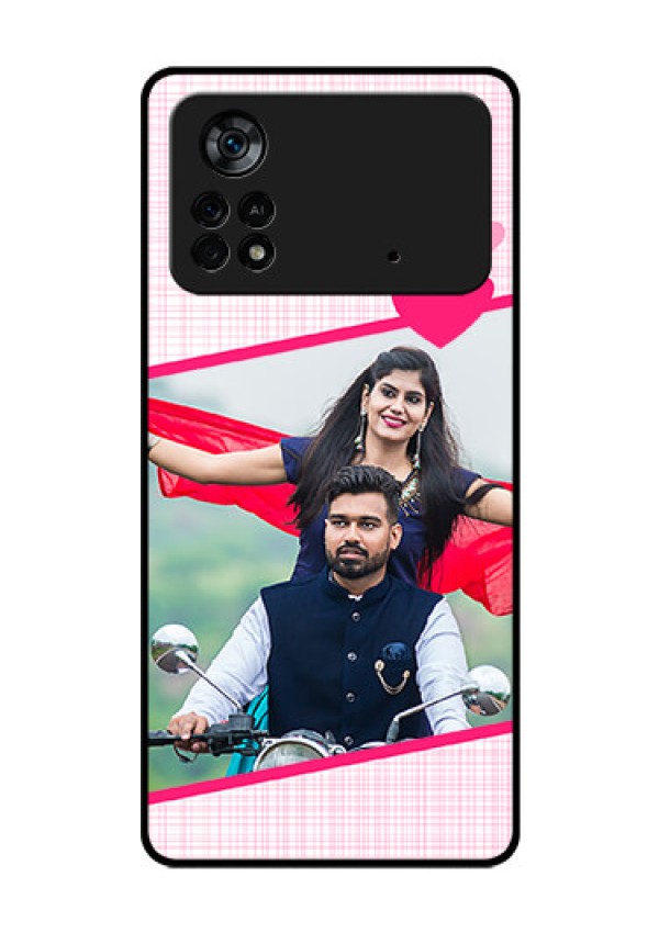 Poco X4 Pro 5G Custom Glass Phone Case - Love Shape Heart Design