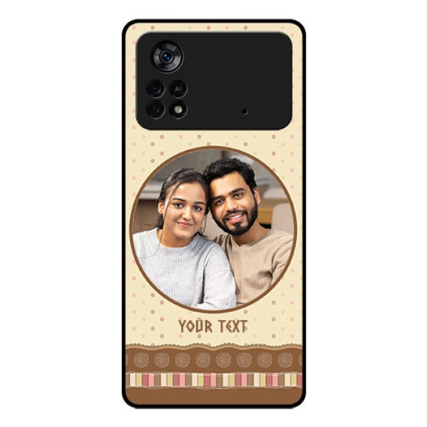 Poco X4 Pro 5G Custom Glass Mobile Case - Brown Dotted Mobile Case Design