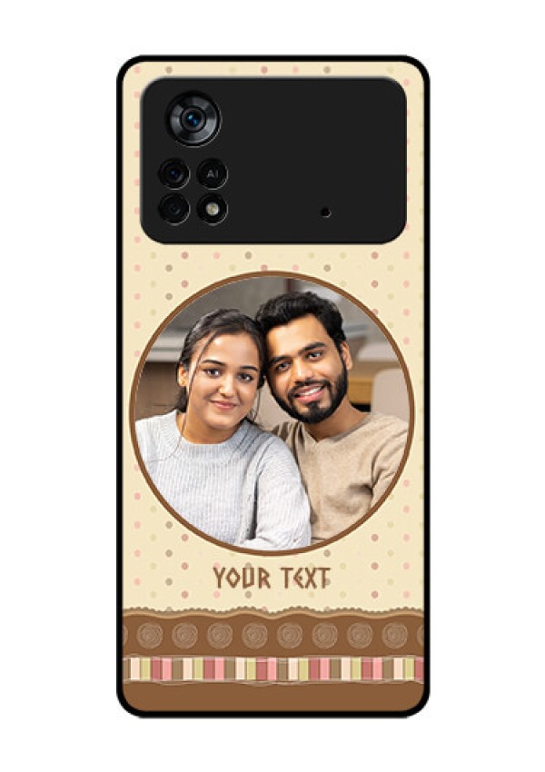 Poco X4 Pro 5G Custom Glass Mobile Case - Brown Dotted Mobile Case Design