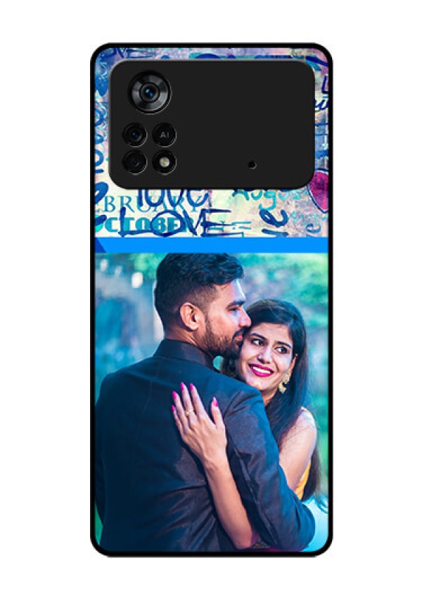 Poco X4 Pro 5G Custom Glass Mobile Case - Colorful Love Design