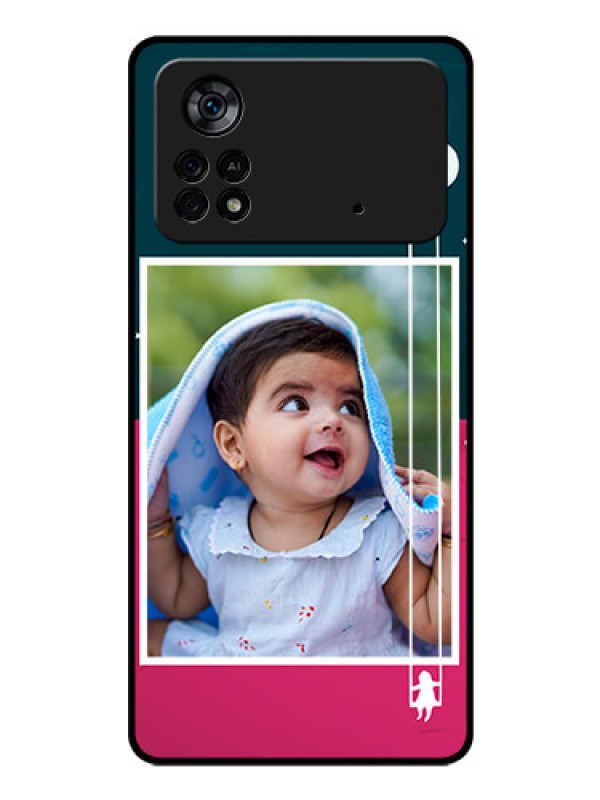 Custom Poco X4 Pro 5G Custom Glass Phone Case - Cute Girl with Cloud Design