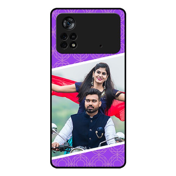 Poco X4 Pro 5G Custom Glass Phone Case - Violet Pattern Design