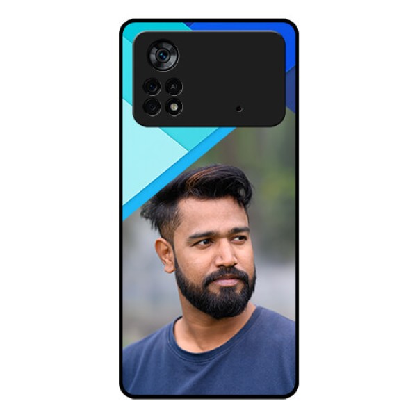 Poco X4 Pro 5G Custom Glass Phone Case - Blue Pattern Design