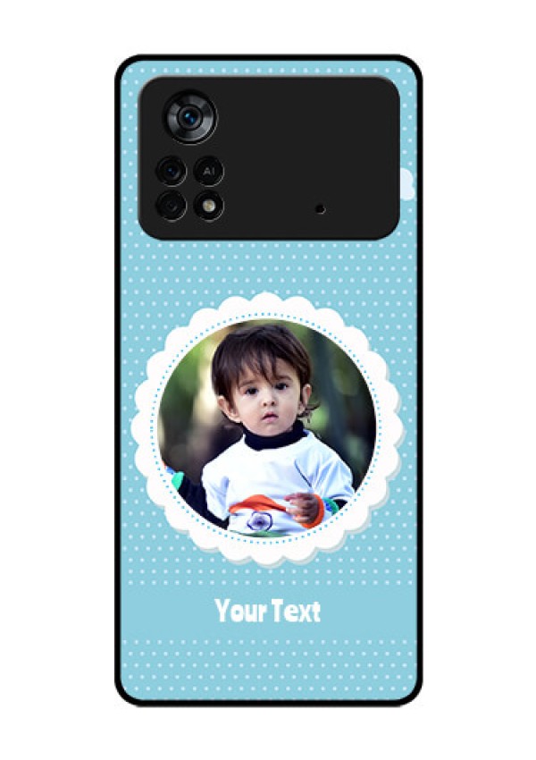 Poco X4 Pro 5G Personalised Glass Phone Case - Violet Pattern Design
