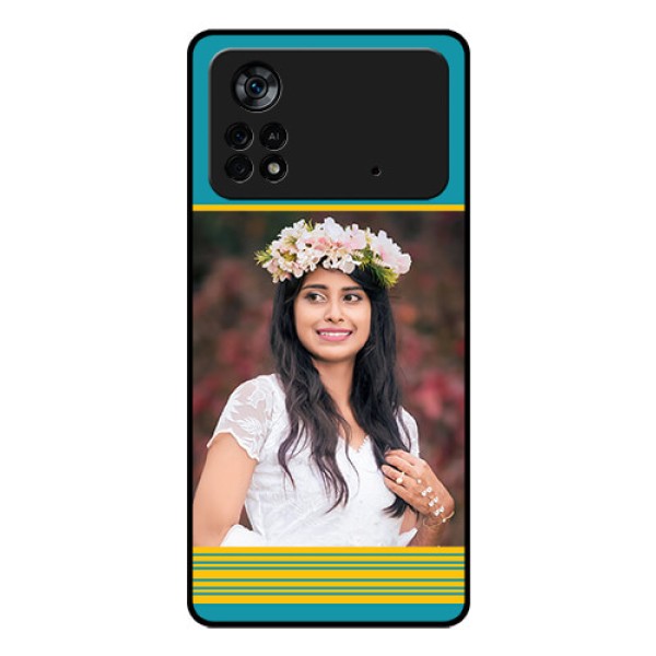 Poco X4 Pro 5G Custom Glass Phone Case - Yellow & Blue Design