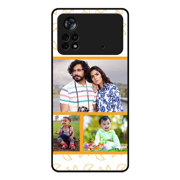 Poco X4 Pro 5G Custom Glass Mobile Case - Yellow Pattern Design