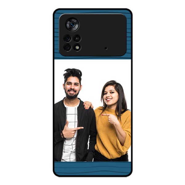 Poco X4 Pro 5G Custom Glass Phone Case - Blue Pattern Cover Design