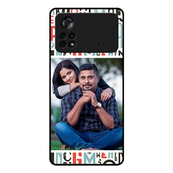 Poco X4 Pro 5G Personalized Glass Phone Case - Alphabet Design
