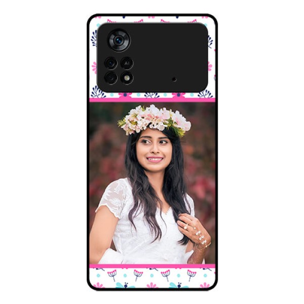 Poco X4 Pro 5G Photo Printing on Glass Case - Colorful Flower Design