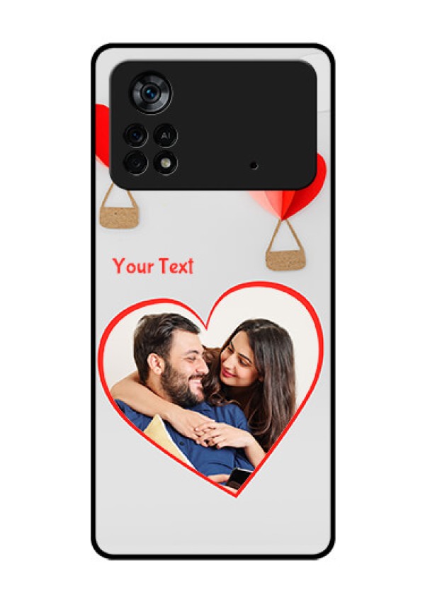 Poco X4 Pro 5G Custom Glass Mobile Case - Parachute Love Design