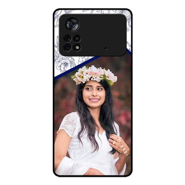 Poco X4 Pro 5G Personalized Glass Phone Case - Premium Floral Design