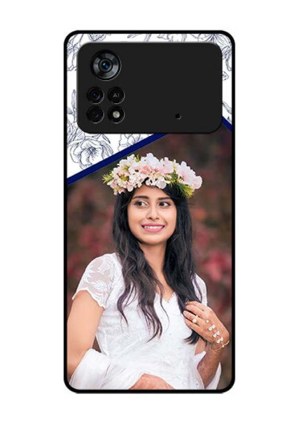 Poco X4 Pro 5G Personalized Glass Phone Case - Premium Floral Design