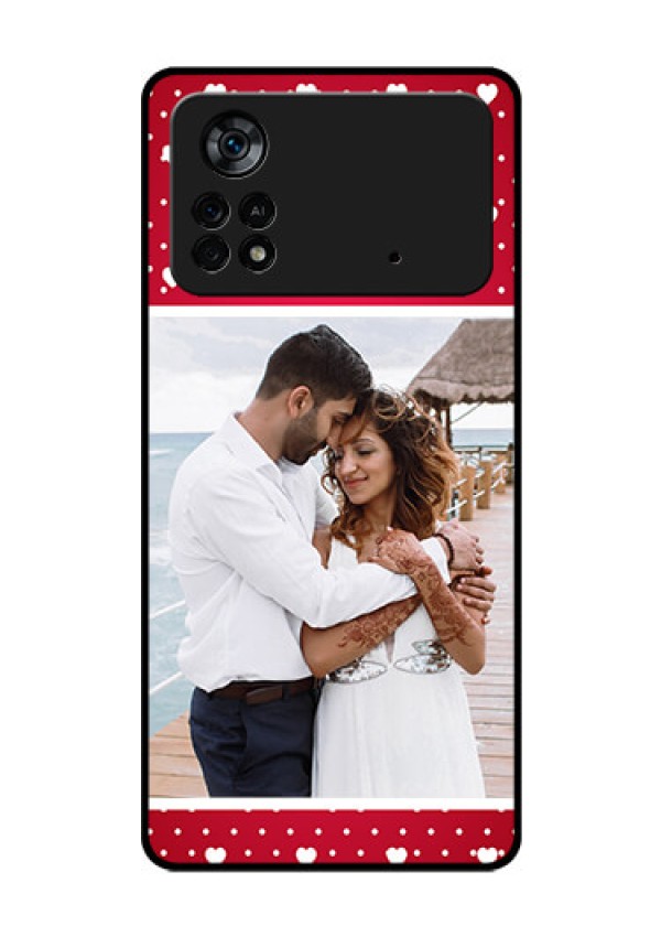 Poco X4 Pro 5G Photo Printing on Glass Case - Hearts Mobile Case Design