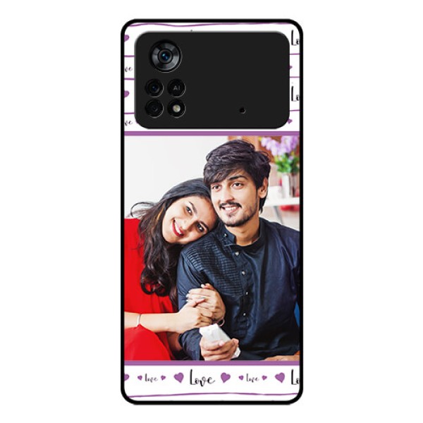 Poco X4 Pro 5G Custom Glass Mobile Case - Couples Heart Design