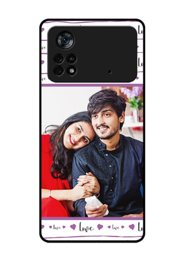 Poco X4 Pro 5G Custom Glass Mobile Case - Couples Heart Design