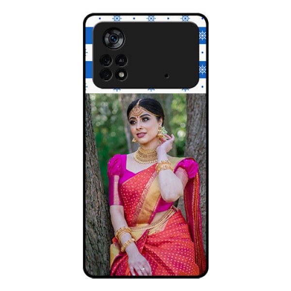 Poco X4 Pro 5G Photo Printing on Glass Case - Snow Pattern Design