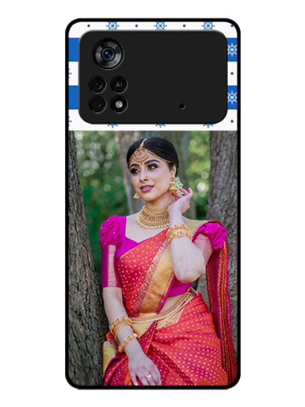 Custom Poco X4 Pro 5G Photo Printing on Glass Case - Snow Pattern Design