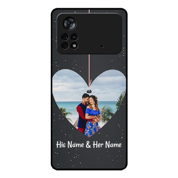 Poco X4 Pro 5G Custom Glass Phone Case - Hanging Heart Design