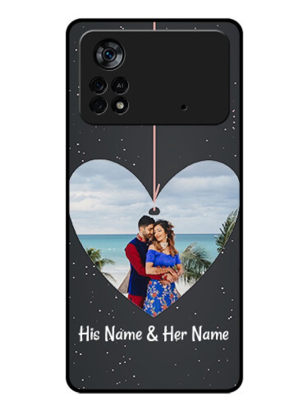 Custom Poco X4 Pro 5G Custom Glass Phone Case - Hanging Heart Design