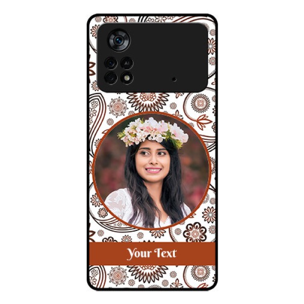 Poco X4 Pro 5G Custom Glass Mobile Case - Abstract Flower Design