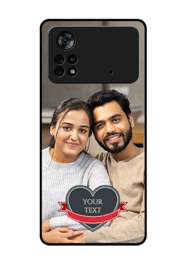 Poco X4 Pro 5G Custom Glass Phone Case - Just Married Couple Design